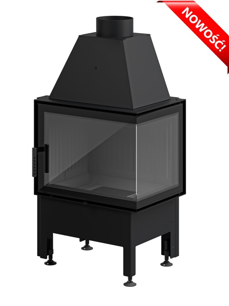SM 2PXT BL n - Freestanding corner stove HITZE SIGA in a set with connecting pipes