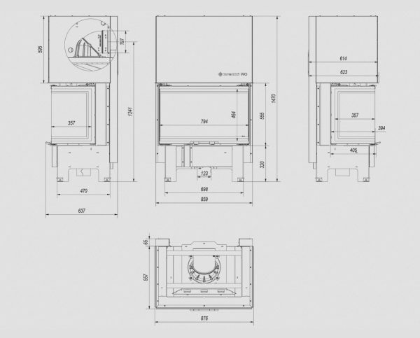 NBC10 600x483 - Kamineinsatz NBC 10 links / rechts BS Guillotine