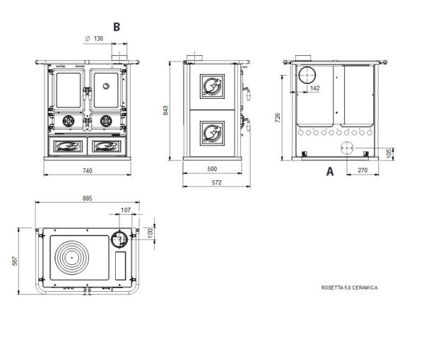 Rosetta ceramika 5.0 600x487 - Piec kuchenny La Nordica Rosetta 5.0 Keramik