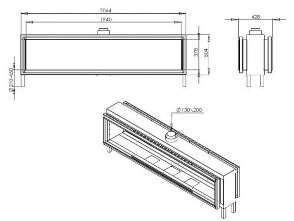 b ed0736ff 600x452 - Wkład kominkowy gazowy Ortal Clear 200