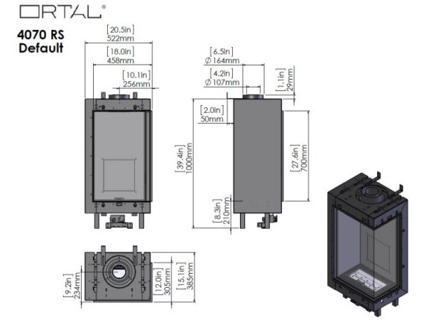 id 2 1792cae9 600x460 - Wkład kominkowy gazowy Ortal Clear 40x70 RS/LS  narożny