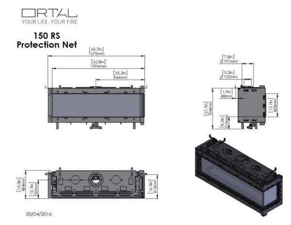 id 2 66131a40 600x463 - Wkład kominkowy gazowy Ortal Clear 150 LS lewa szyba lub RS prawa szyba