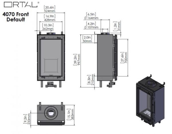 id 2 eae6384b 600x468 - Wkład kominkowy gazowy Ortal Clear 40x70