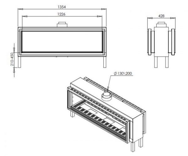 id 3 83b94bd8 600x500 - Wkład kominkowy gazowy Ortal Clear 130