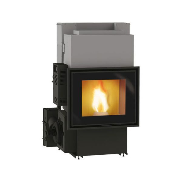 idropellbox 30 dx 600x600 - Wkład kominkowy z płaszczem wodnym na pellet Idropellbox 30