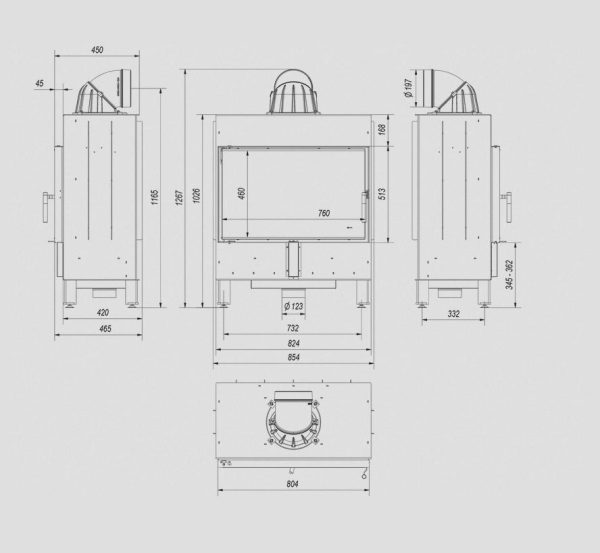 lucy 14 600x553 - Fireplace insert LUCY 14