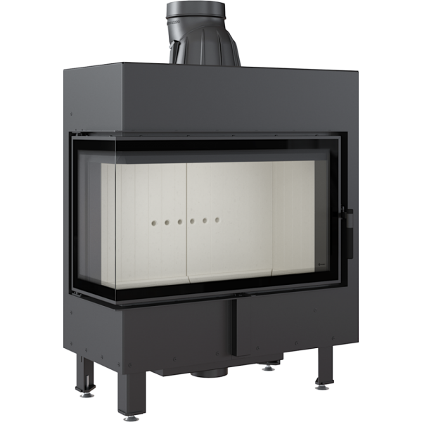 lucy 14 lewy bs 600x600 - Kominek powietrzny stalowy KRATKI LUCY lewy BS 14 kW Ø 200