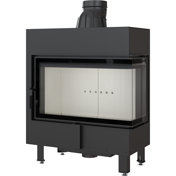 lucy 14 prawy bs 600x600 - Kominek powietrzny stalowy KRATKI LUCY prawy 14 kW Ø 200