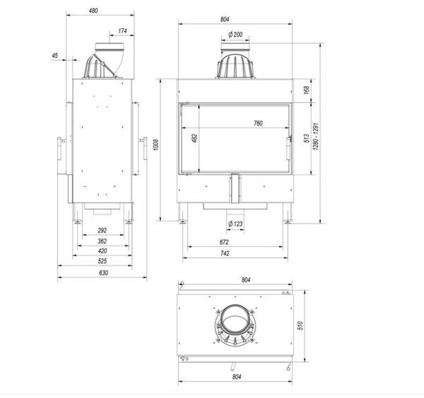 lucy 14 tunel 600x564 - Fireplace insert LUCY 14 tunnel