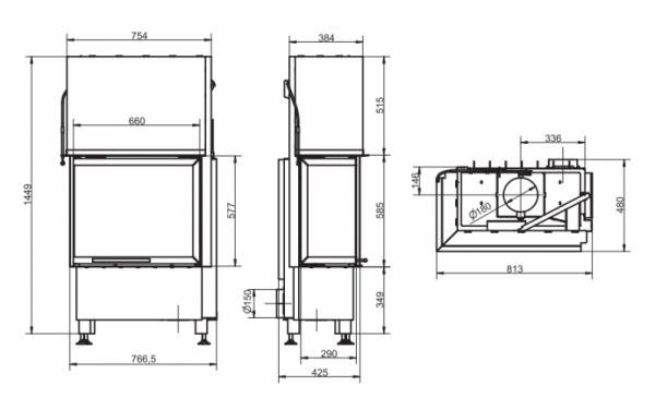 rys tech 5ba7ea62 600x376 - Wkład kominkowy Radiante 550/20/45-66.29 H ECOplus lewy