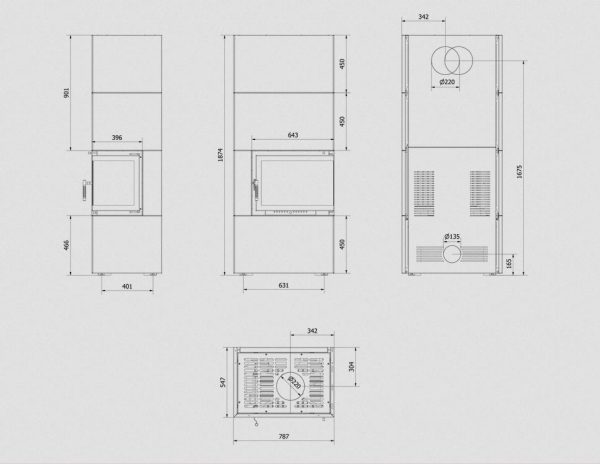 simple box 600x464 - Fireplace insert NBU 11