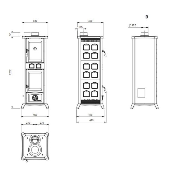 Gemma 5.0 forno 600x617 - Piecyk LaNordica Extraflame Gemma Forno 5.0 Petra