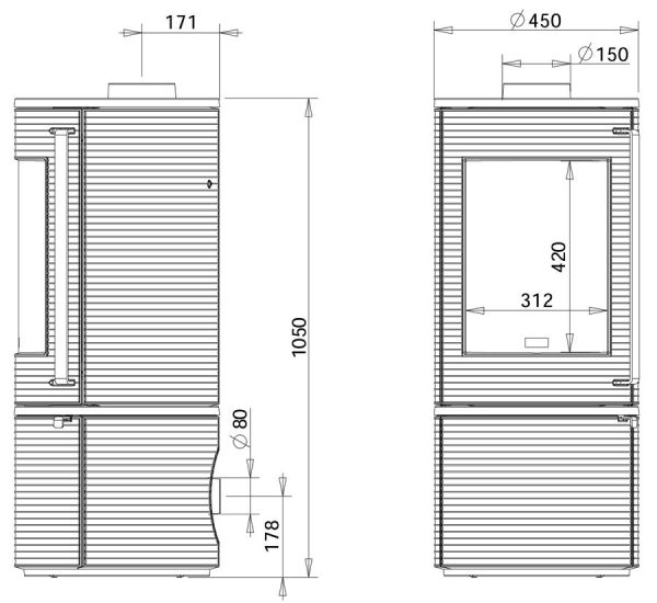 altara schemat 600x550 - Piec wolnostojący Invicta ALTARA+