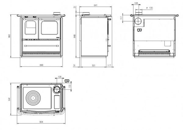 b shop5 158 1 600x426 - Piec kuchenny na drewno La Nordica Sovrana Easy EVO 2.0