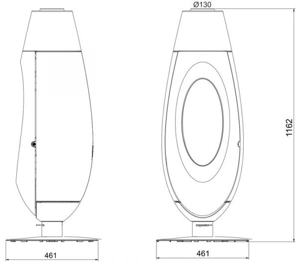 piec invicta ovatio schemat 600x525 - Piec kominkowy żeliwny Invicta OVATIO