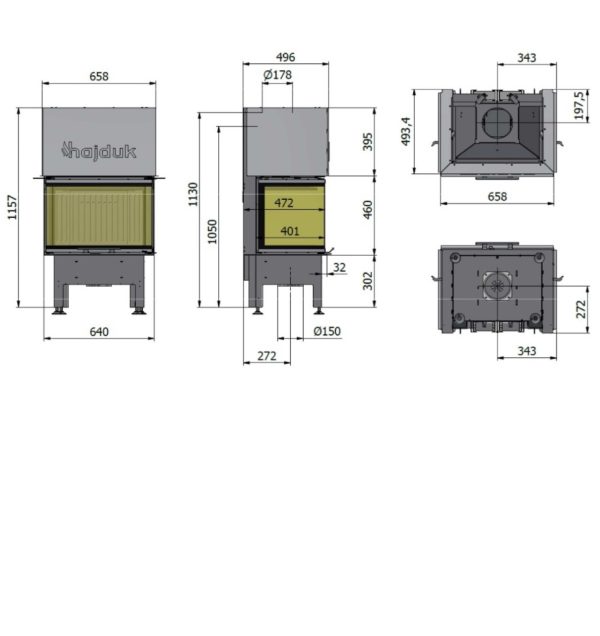 SM 3LXTH BL n wymiar 600x636 - Hajduk Smart 3XTh fireplace insert