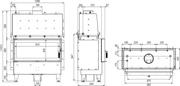 riva la 1 600x286 - Wkład kominkowy z płaszczem wodnym DEFRO RIVA LA SHORT 22kW czarny