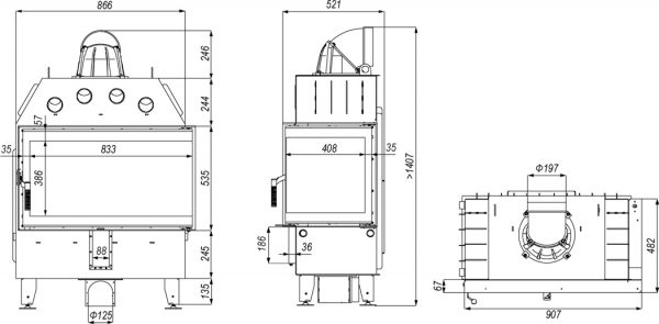 defro home prima me bp 600x295 - Wkład kominkowy DEFRO HOME INTRA ME BP 13kW