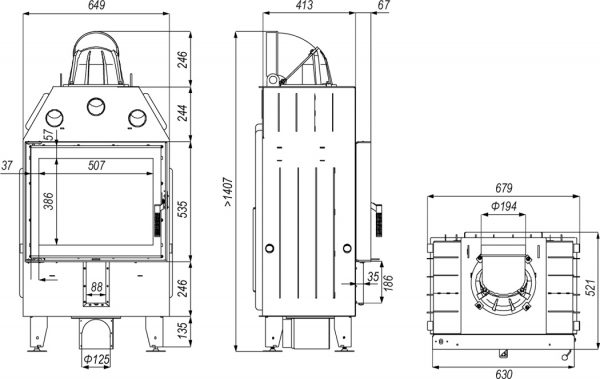 defro home prima sm 600x379 - Wkład kominkowy DEFRO HOME INTRA SM 10kW czarny