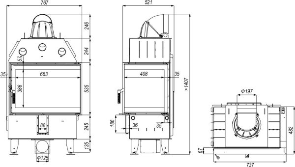 defro home prima sm bp 600x340 - Wkład kominkowy DEFRO HOME INTRA SM BP