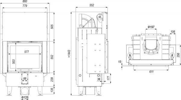 defro home prima sm g 1 600x331 - Fireplace insert DEFRO HOME INTRA SM G