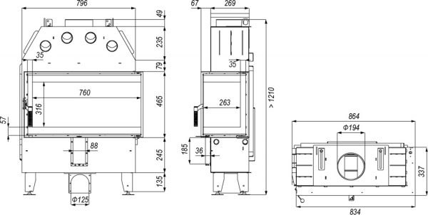 intra me bp slim 600x302 - Wkład kominkowy DEFRO HOME INTRA ME BP slim