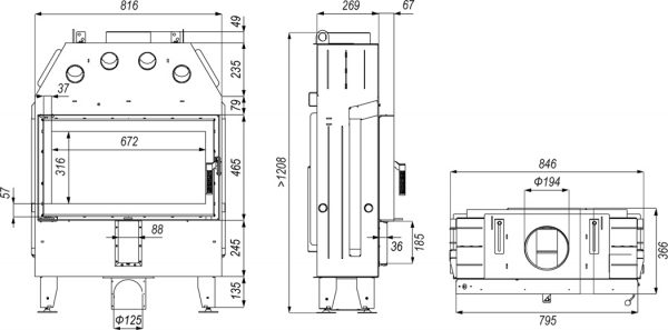 intra me slim 600x297 - Fireplace insert DEFRO HOME INTRA ME slim