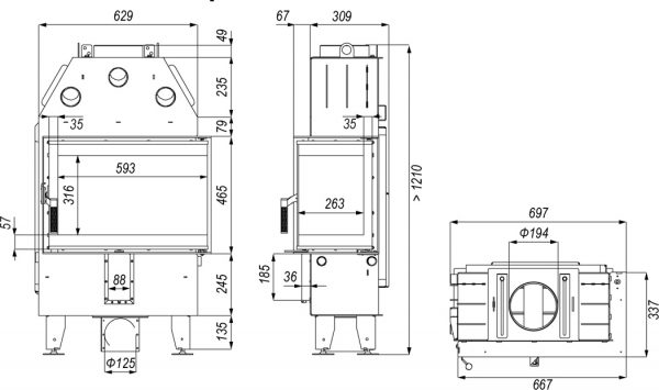 intra sm bp slim 600x355 - Fireplace insert DEFRO HOME INTRA SM BP slim