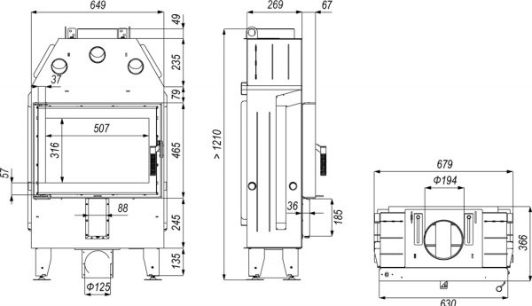 intra sm slim 600x345 - Wkład kominkowy DEFRO HOME INTRA SM slim