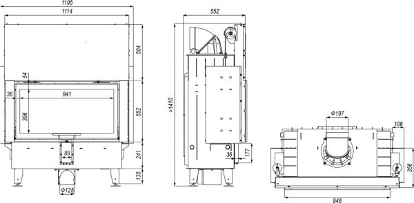 prisma la 2g 600x295 - Wkład kominkowy DEFRO HOME INTRA LA G 16kW czarny