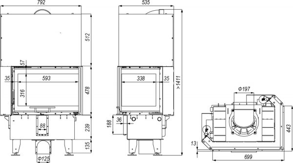 defro home prima sm bp mini g 600x334 - Fireplace insert DEFRO HOME INTRA SM BP G MINI 10kW