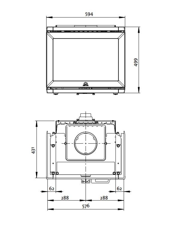 520Frl 600x749 - Wkład kominkowy Jøtul I 520 FRL