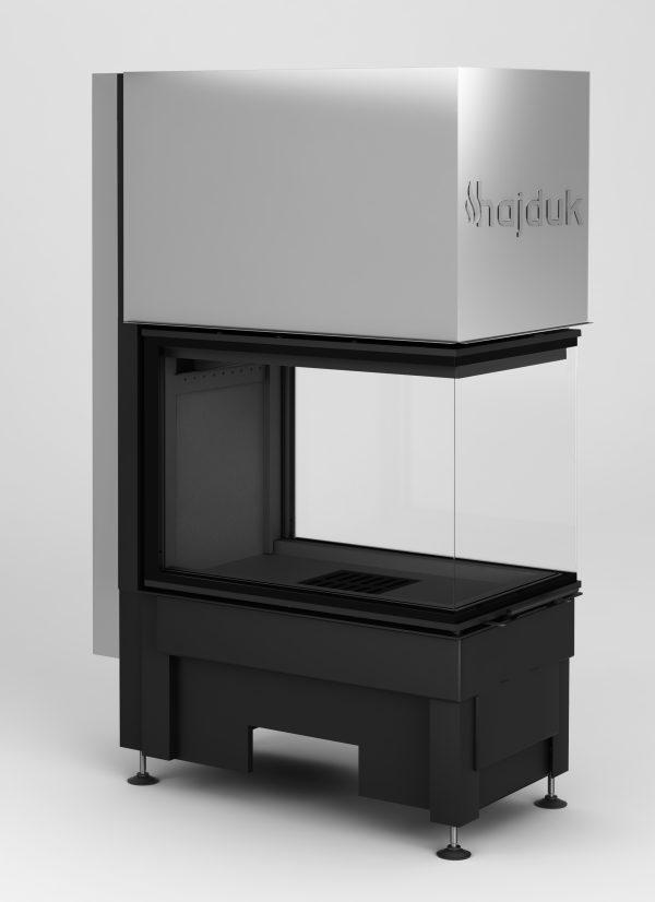 Volcano 3PLUh czarny szamot 600x826 - Fireplace insert Hajduk Volcano 3PLUh black chamotte