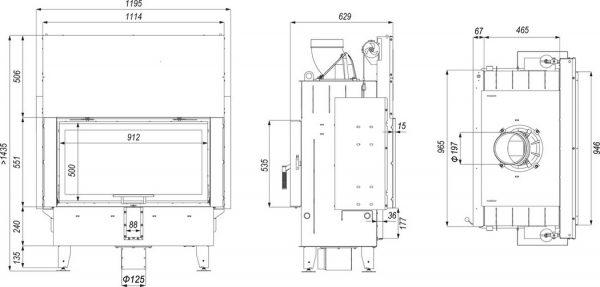 defro home prima la t g 600x287 - Wkład kominkowy DEFRO HOME INTRA LA T G 16kW