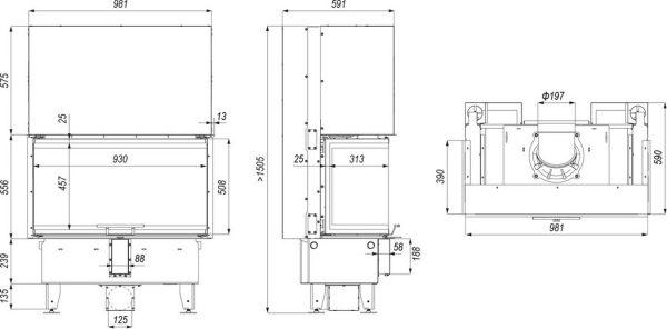 defro home prima me c g 600x296 - Wkład kominkowy DEFRO HOME Intra ME C G 13kW czarny