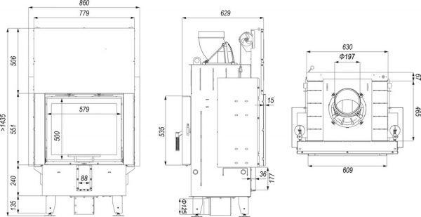 defro home prima sm t g 600x309 - Wkład kominkowy DEFRO HOME INTRA SM T G 10kW