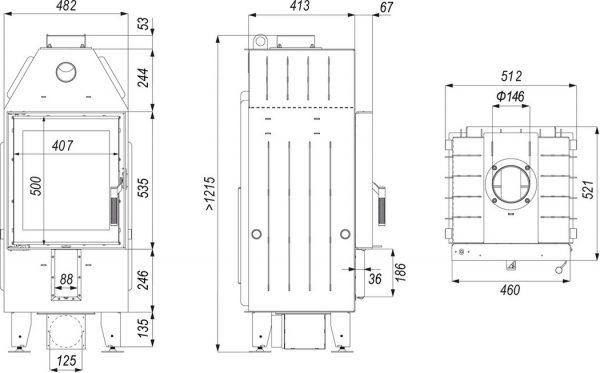 defro home prima xsm 600x373 - Fireplace insert DEFRO HOME Intra XSM