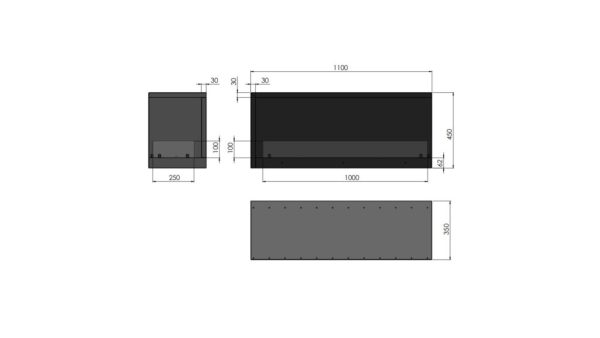 p1100v2rzut 1024x576 1 600x338 - Biokominek narożny do zabudowy INSIDE P 1100 Vers2