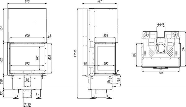 prima xsm c g 600x345 - Fireplace insert DEFRO HOME Intra XSM C G 8kW