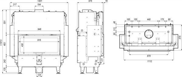 riva la g rys 600x255 - Wkład kominkowy z płaszczem wodnym DEFRO RIVA LA G SHORT 22kW