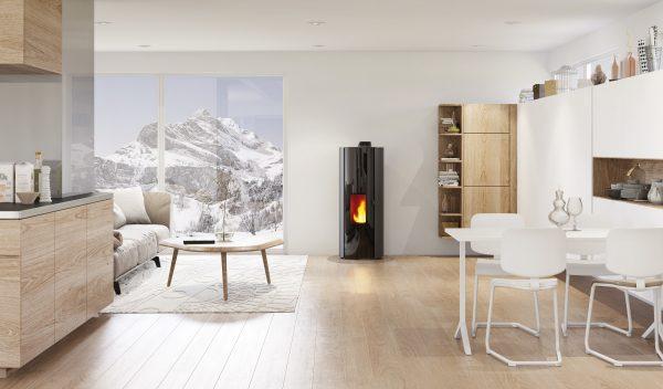 PF 721 S BP int 1 600x352 - Piecyk na pellet 7kW  Jøtul PF 721 black wyprzedaż ekspozycji