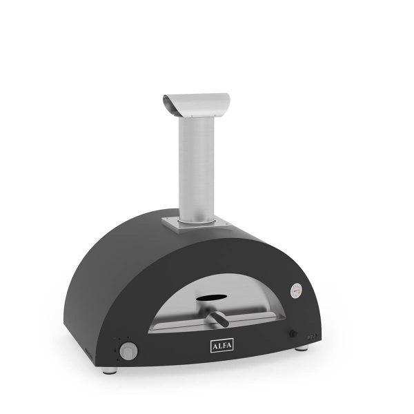brio black iso gas fired oven 600x600 - Hybrydowy piec do pizzy Alfa Forni BRIO srebrno-czarny (drewno, gaz)