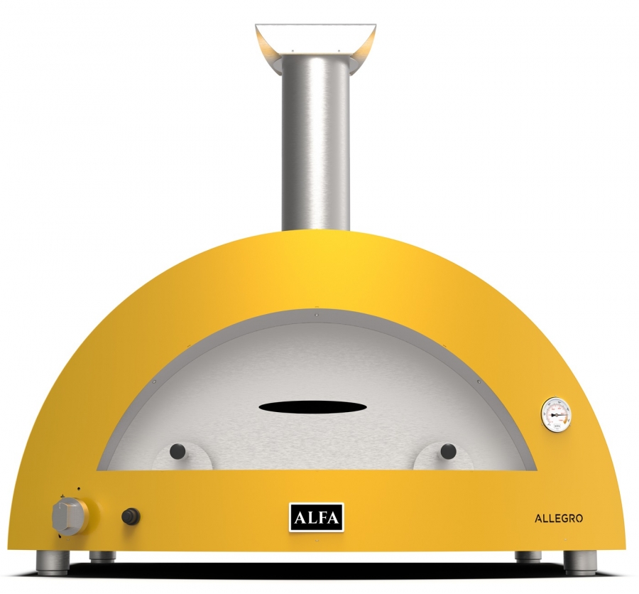 moderno 5 pizzegiallofrontale892 - Piec do pizzy Family 80x60 Hybrydowy na gaz i drewno