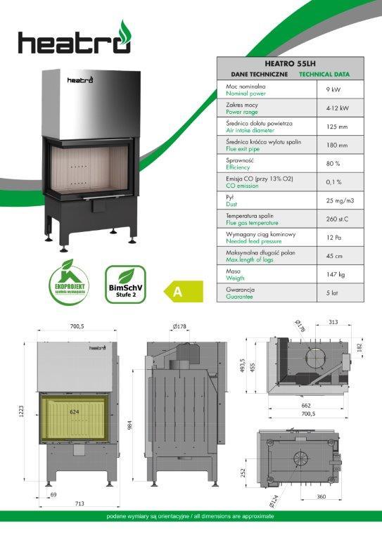 2020 06 08 katalog techniczny Heatro Part6 - Wkład kominkowy Hajduk Heatro 55LH