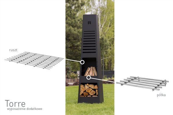 torre poziom 03 600x400 - Torre garden fireplace with a grate
