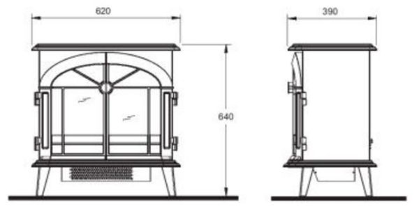 stocbrige3 600x303 - Electric fireplace 3D Opti-Myst Stockbridge