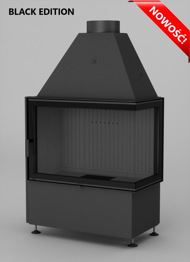 Volcano 2PAT czarna ceramika - Fireplace insert Hajduk Volcano WTh 18