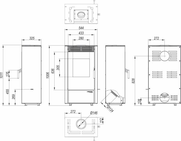 viva rys 600x469 - Freestanding stove Defro Home VIVA