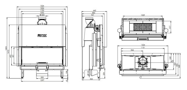 ARDENTE 105x43.G 600x290 - Wkład kominkowy HITZE ARDENTE 19kW 105×43.G