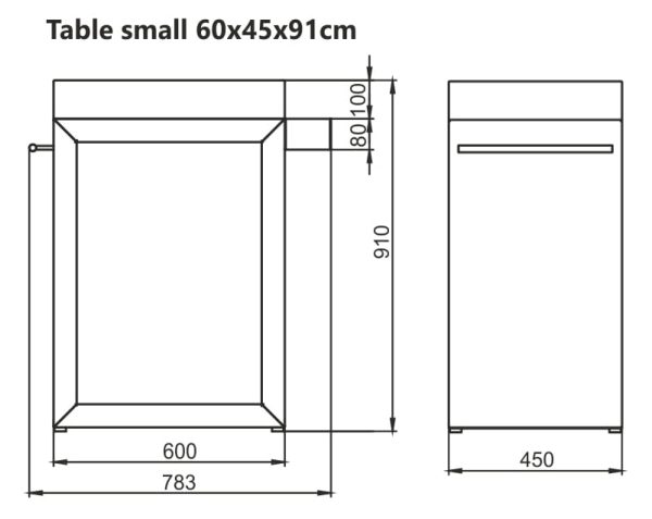 artiss stolik maly wymiary 600x477 - Artiss Beistelltisch 60x45x91cm Graphit